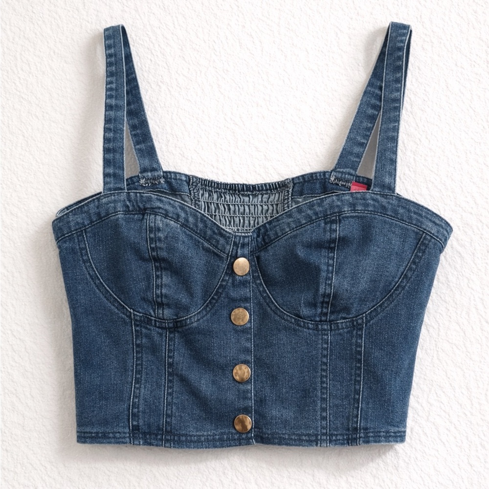 GUESS | Fitz Denim Bustier Top | Medium